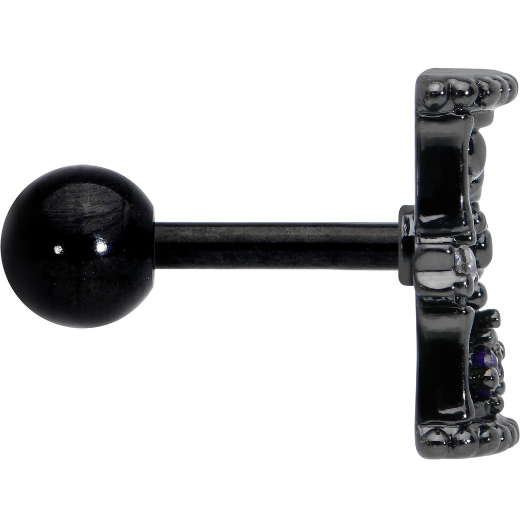 BodyCandy 16G 1/4 Purple Gem Black Gothic Hourglass Cartilage Tragus Earring — lifestyle context