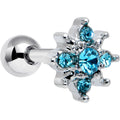 BodyCandy 16G 1/4 Blue Gem Stylish Snowflake Cartilage Tragus Earring — main product shot