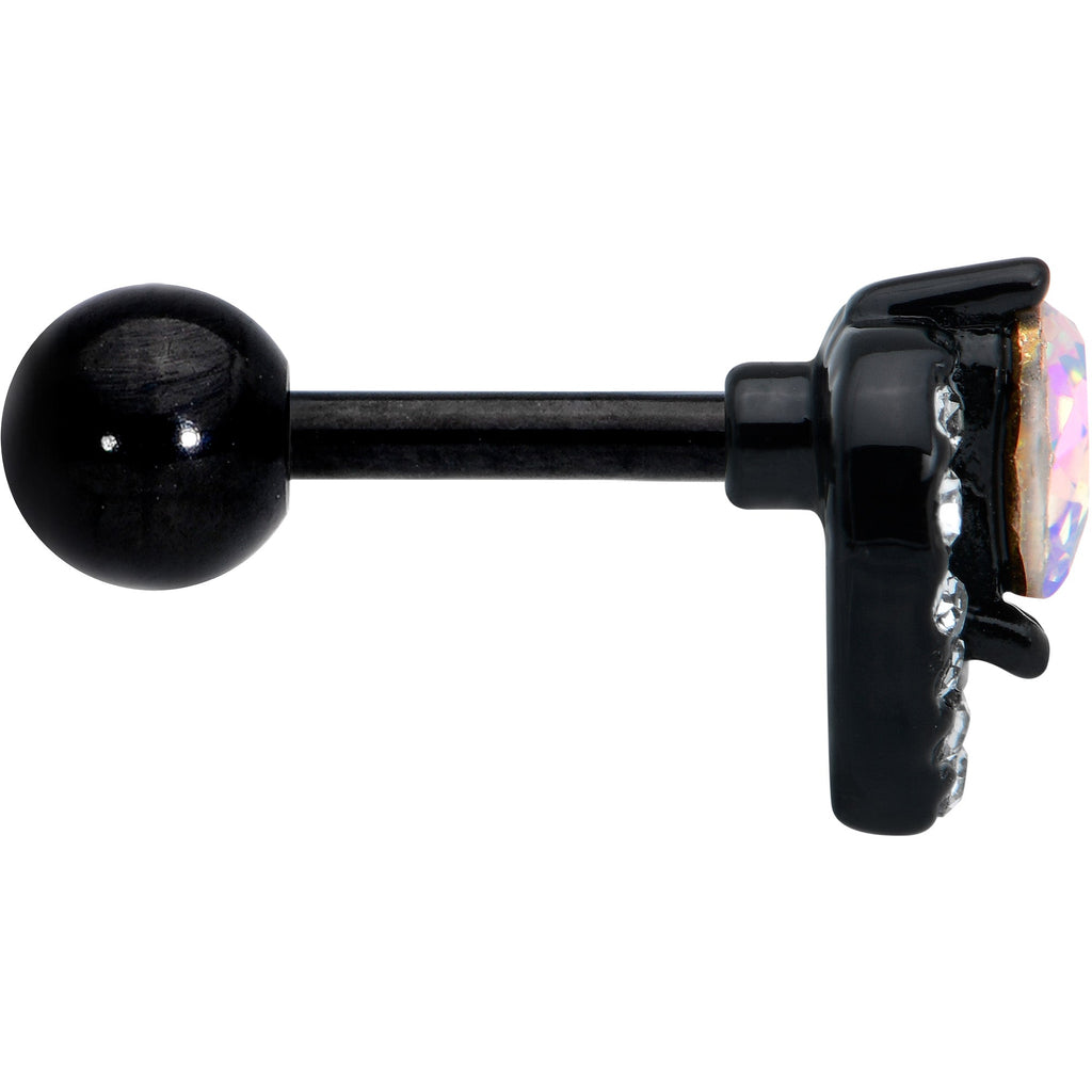 BodyCandy 16G 1/4 Aurora Gem Black Double Heart Cartilage Tragus Earring — lifestyle context