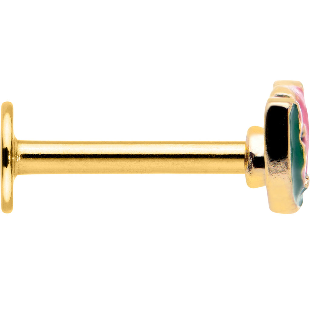 BodyCandy 16G 5/16 Gold Tone Watermelon Bite Labret Monroe Tragus — lifestyle context
