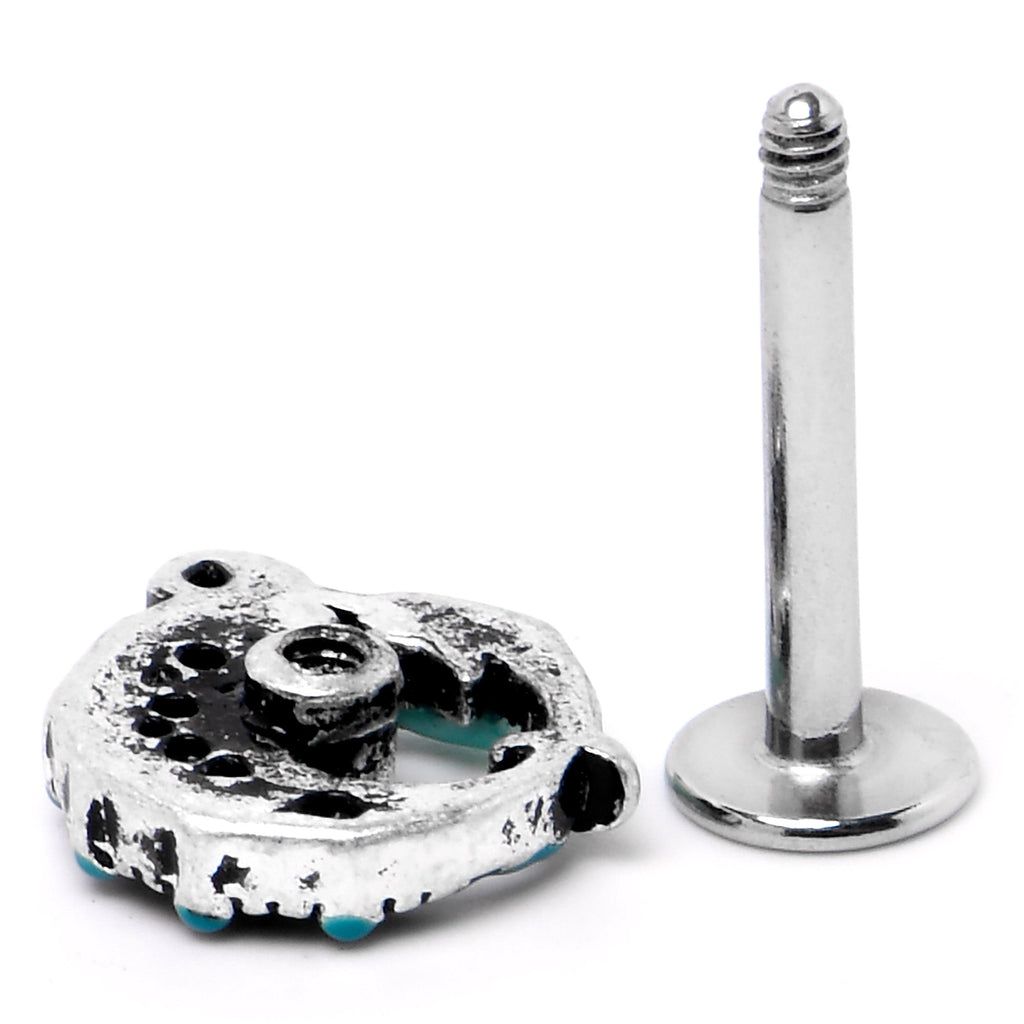 BodyCandy 16G 5/16 Leaping Blue Dolphin Labret Monroe Tragus — alternative angle