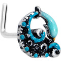 BodyCandy 20G 1/4 Leaping Blue Dolphin L Shape Nose Ring — main product shot