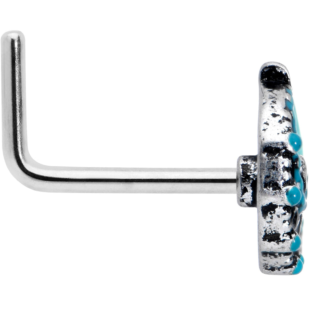 BodyCandy 20G 1/4 Leaping Blue Dolphin L Shape Nose Ring — lifestyle context