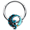 BodyCandy 16G 3/8 Leaping Blue Dolphin Hinged Segment Ring — main product shot