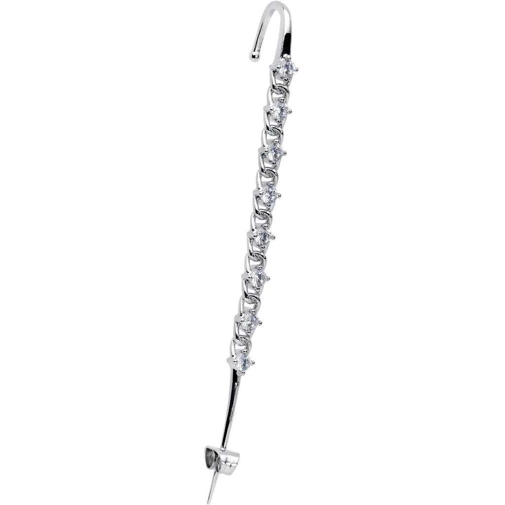 BodyCandy Clear CZ Gem Links Ear Cuff Bar Earring — main product shot