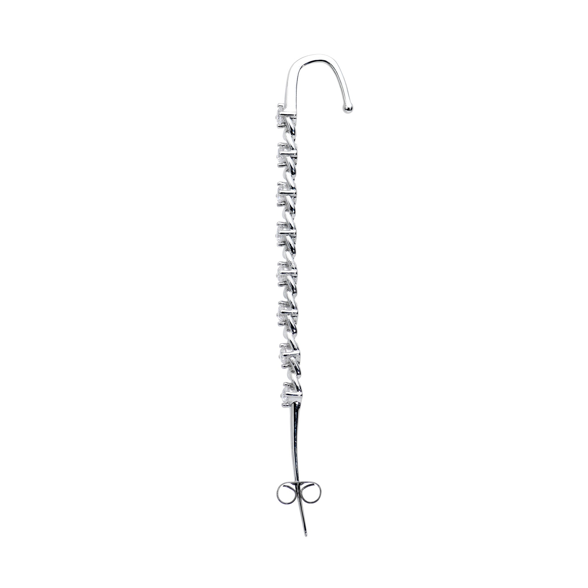 BodyCandy Clear CZ Gem Links Ear Cuff Bar Earring — lifestyle context