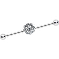 BodyCandy 14G Clear Gem Baroque Fabulous Flower Industrial Barbell 38mm — main product shot