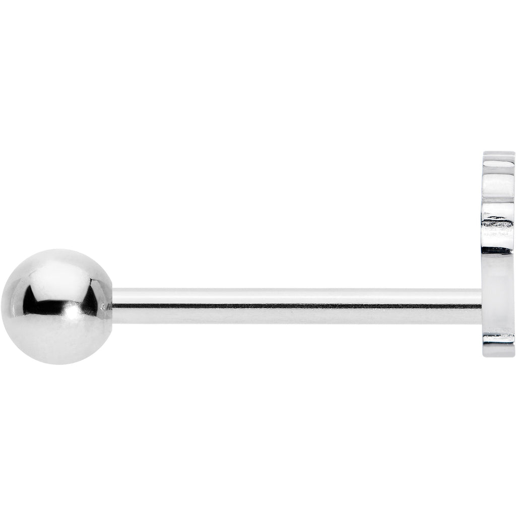 BodyCandy 316L Surgical Steel Scalloped Sea Shell Barbell Tongue Ring — lifestyle context