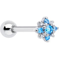 BodyCandy Blue Clear Gem Stylish Snowflake Barbell Tongue Ring — main product shot