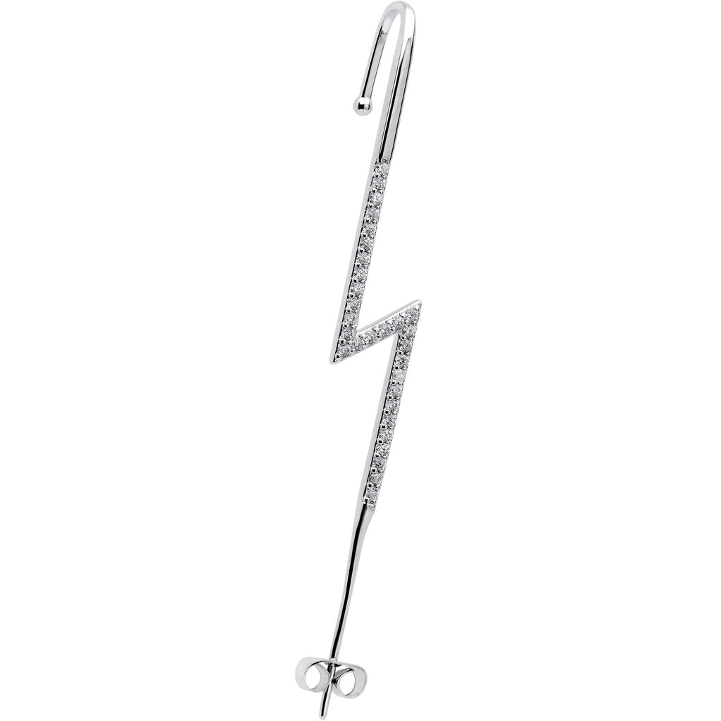 BodyCandy Clear CZ Gem Lightning Bolt Ear Cuff Bar Earring — main product shot