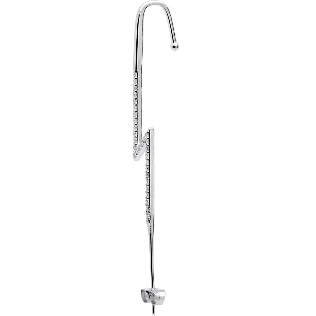 BodyCandy Clear CZ Gem Lightning Bolt Ear Cuff Bar Earring — lifestyle context