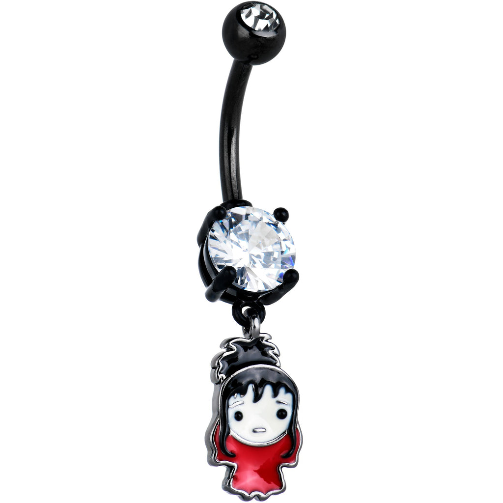 BodyCandy Clear Gem Black Officially Licensed Beetlejuice Lydia Dangle Belly Ring — main product shot
