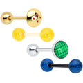 BodyCandy Licensed Dragonball Z Gold Tone Blue Green Barbell Tongue Ring Set of 4 — main product shot