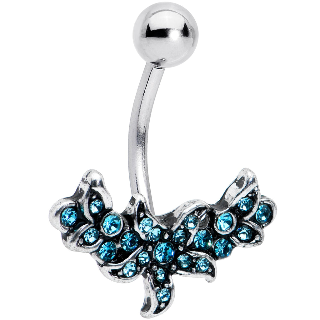 BodyCandy Blue Gem Flower Garland Belly Ring — main product shot