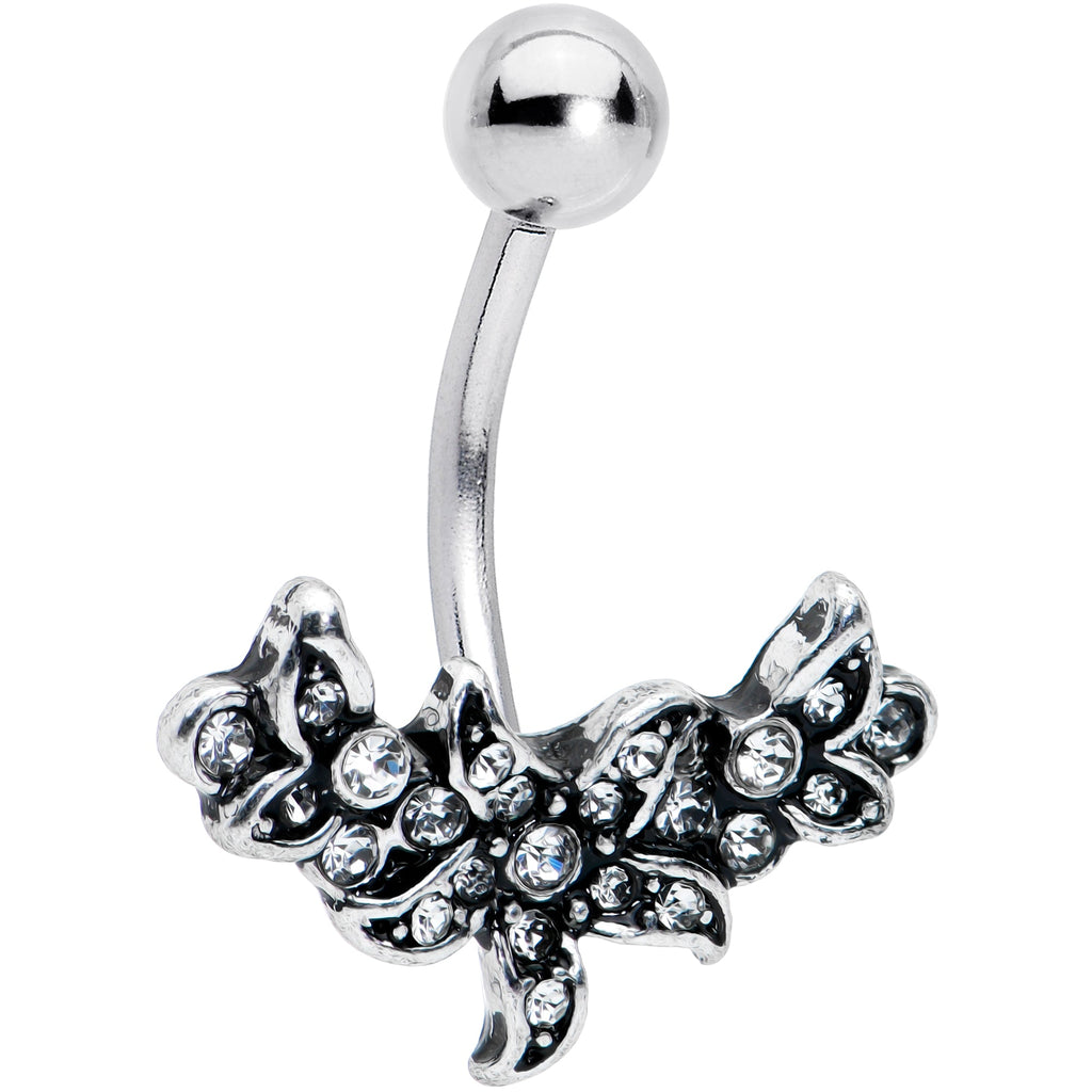 BodyCandy Clear Gem Flower Garland Belly Ring — main product shot