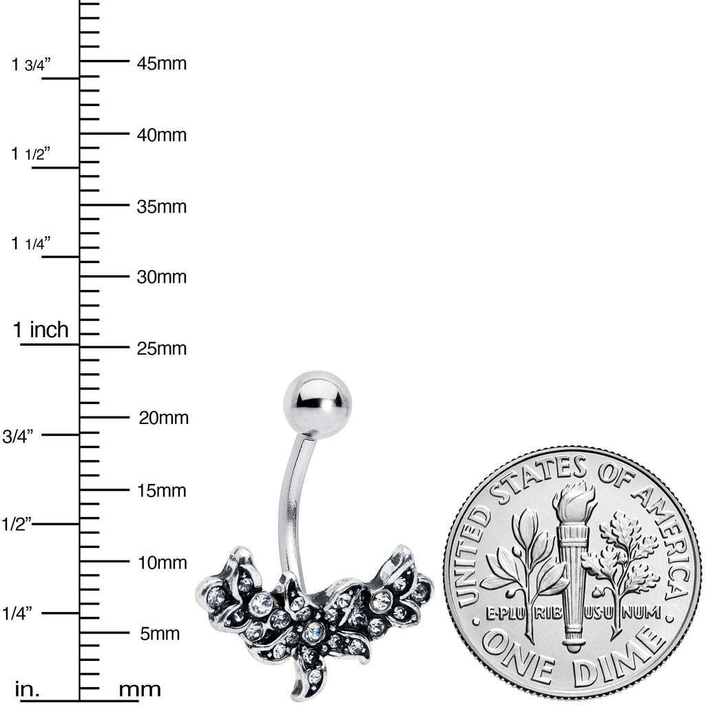 BodyCandy Clear Gem Flower Garland Belly Ring — lifestyle context