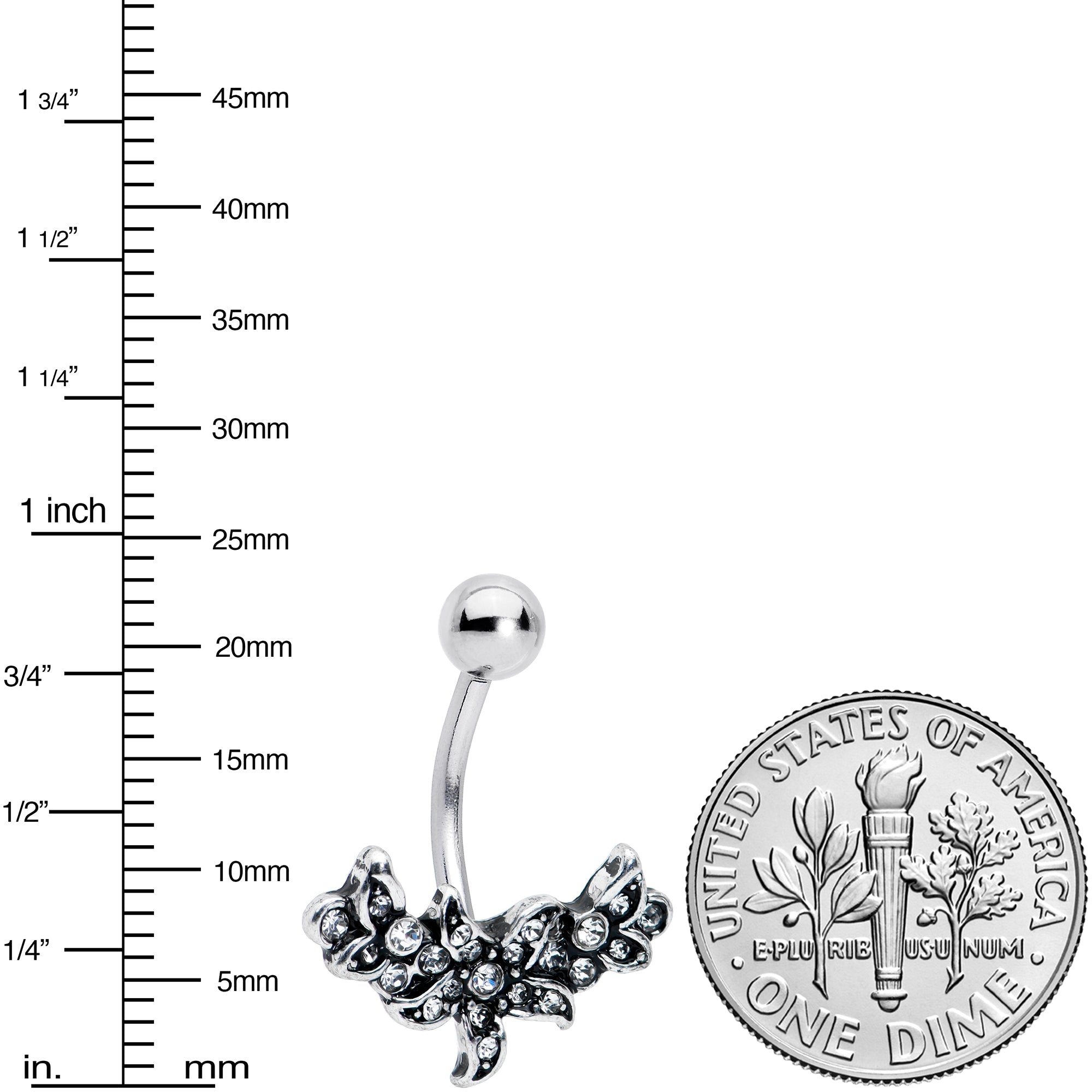 BodyCandy Clear Gem Flower Garland Belly Ring — lifestyle context
