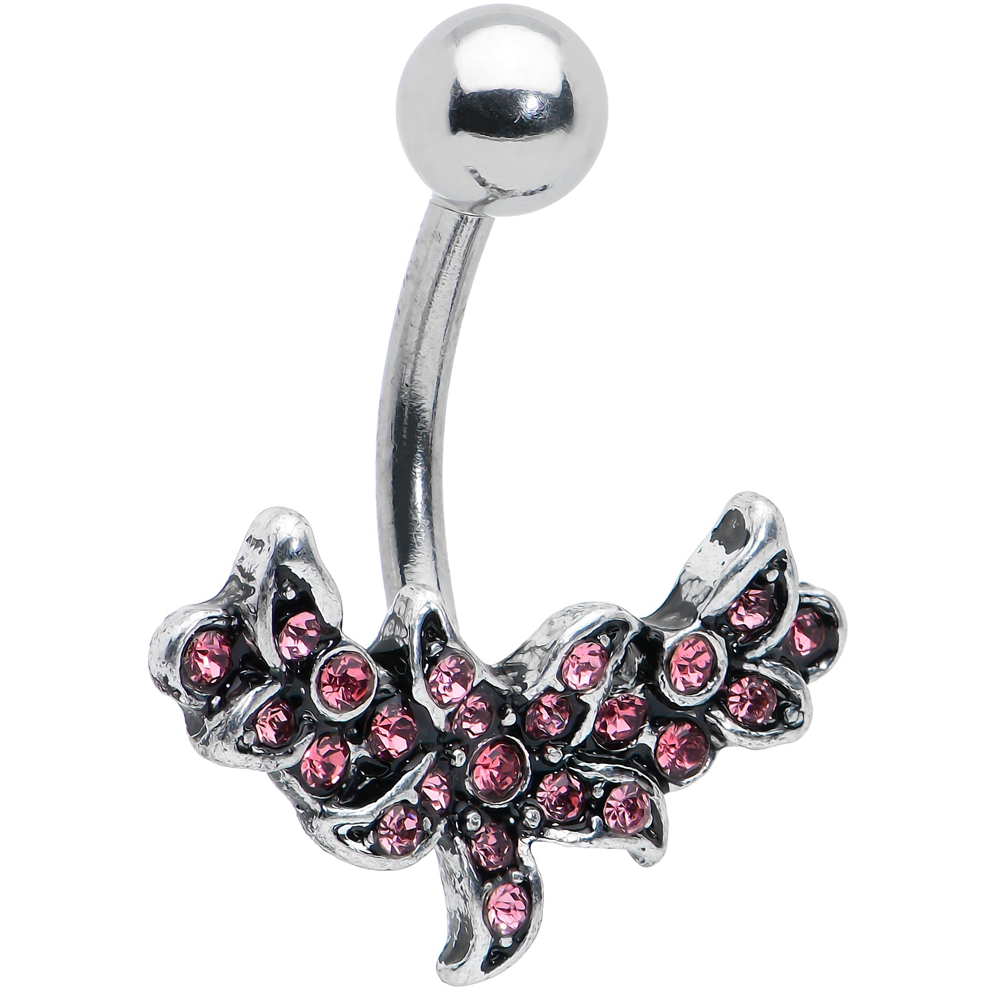 BodyCandy Pink Gem Flower Garland Belly Ring — main product shot