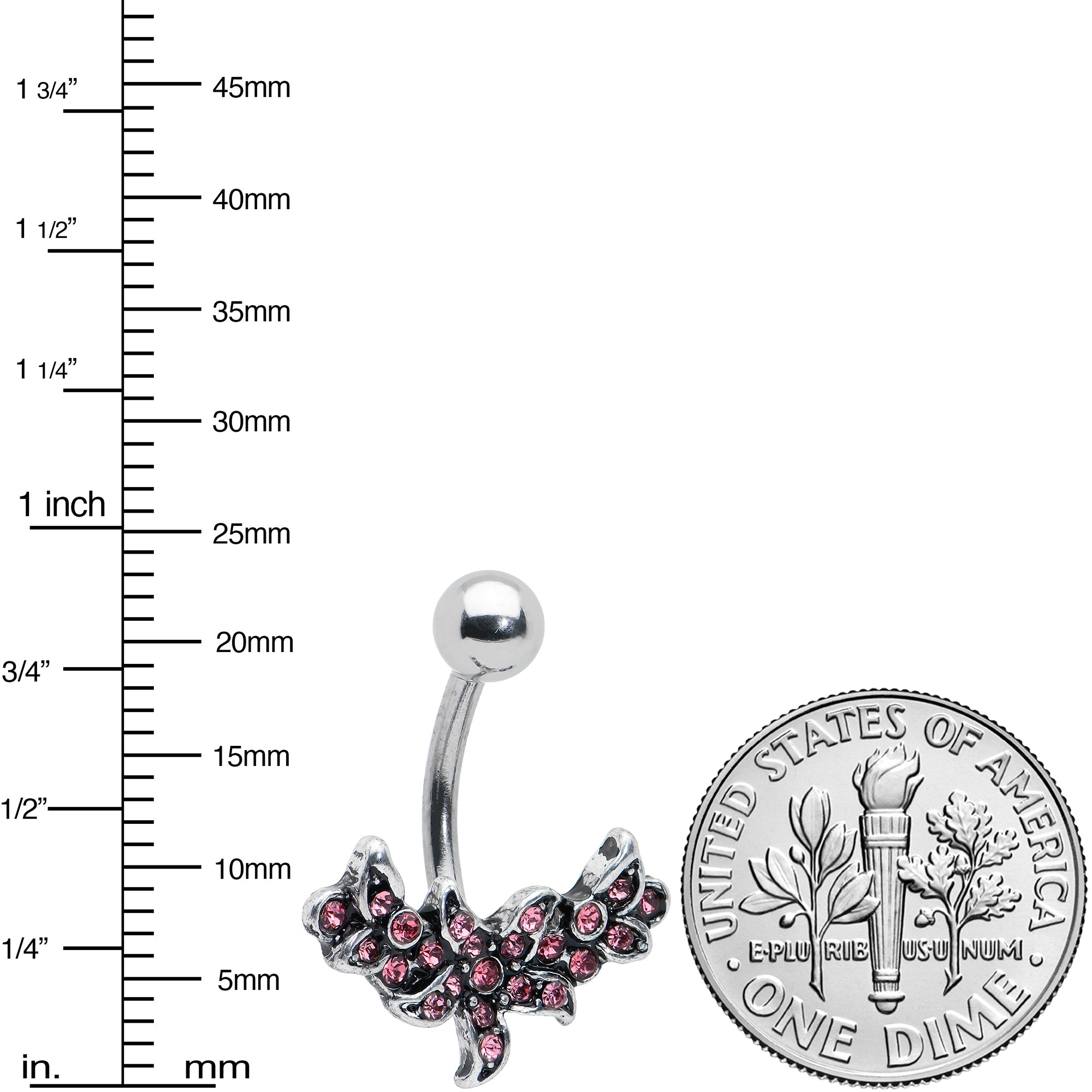 BodyCandy Pink Gem Flower Garland Belly Ring — lifestyle context