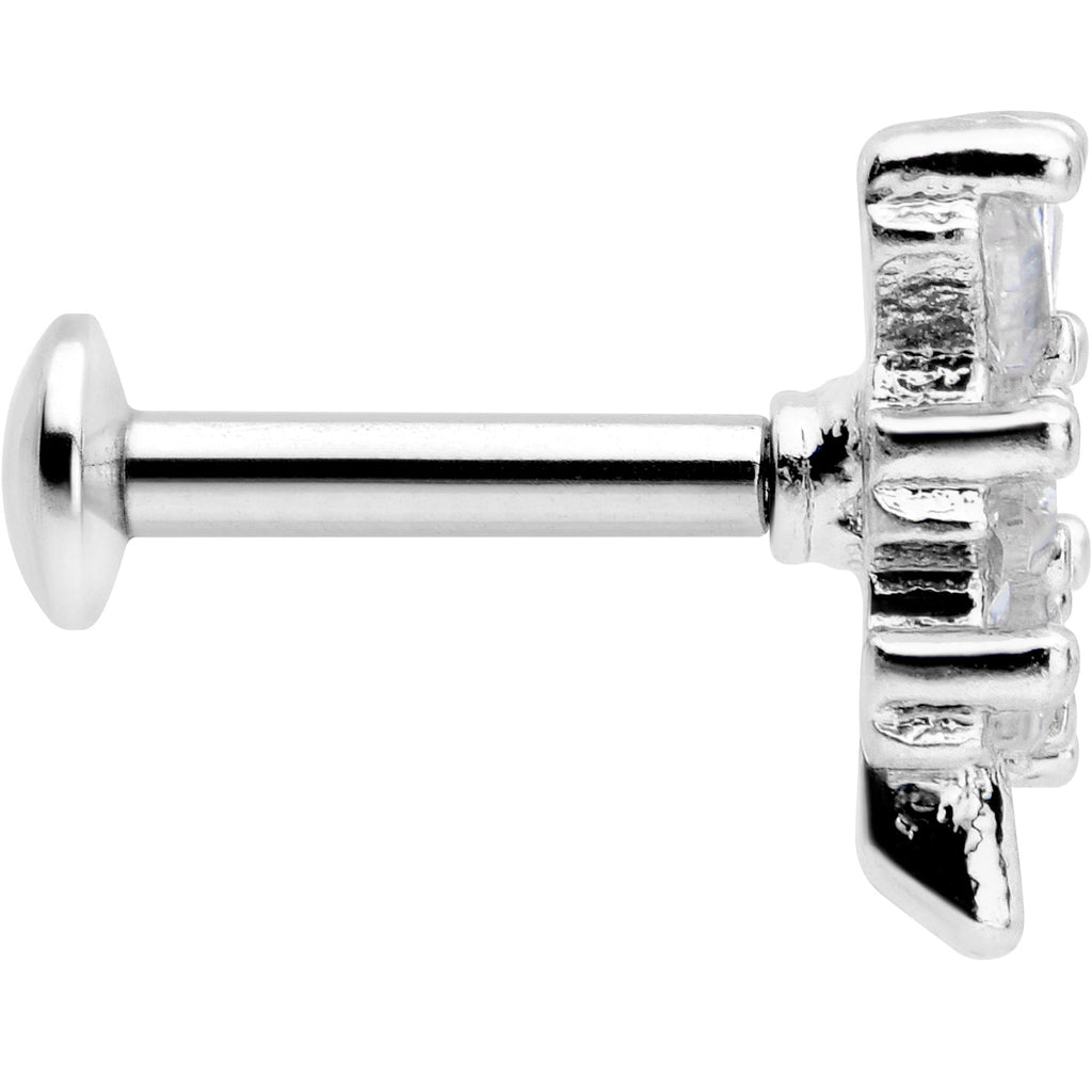 BodyCandy 16G 1/4 Clear CZ Gem Leafy Branch Threadless Labret Tragus — lifestyle context