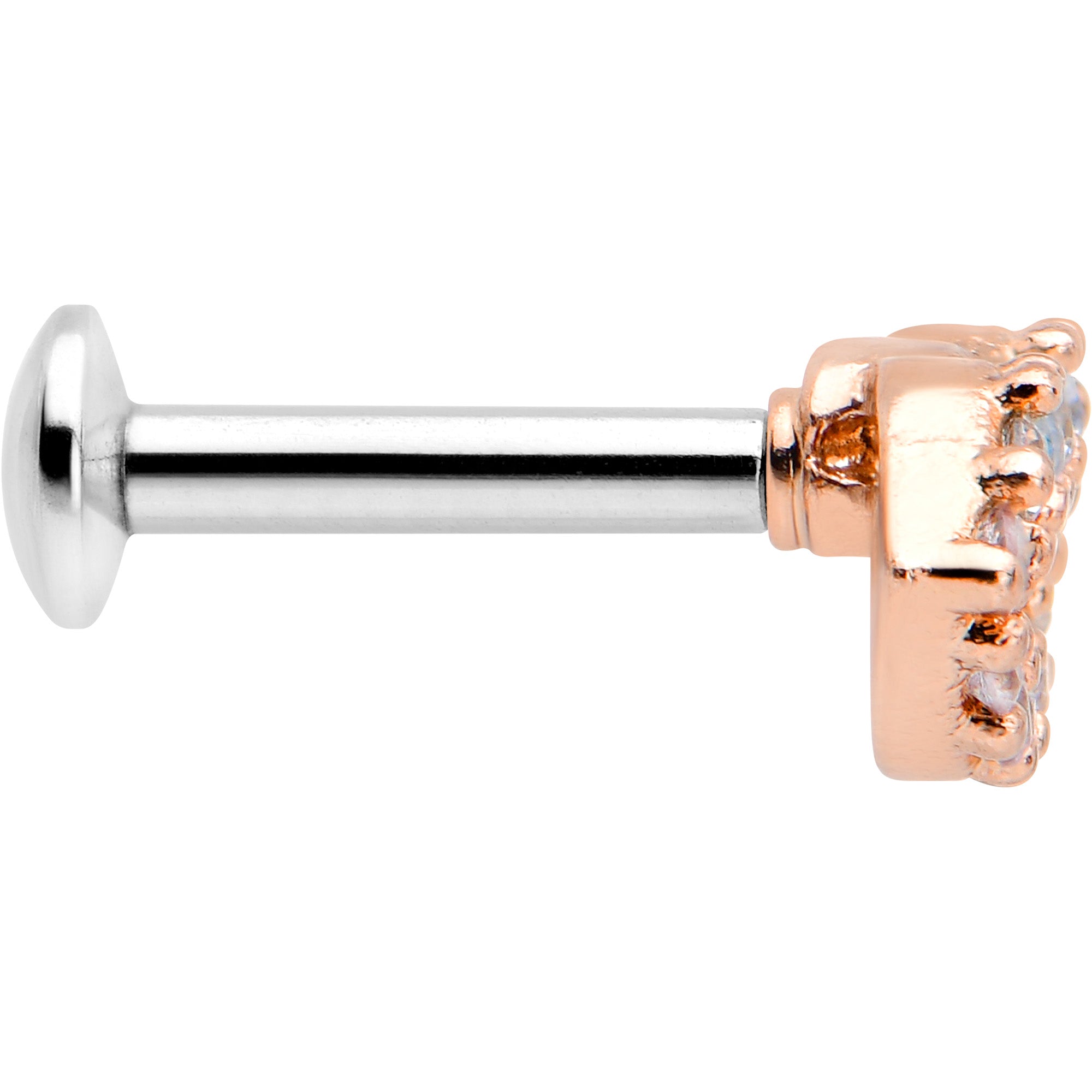 BodyCandy 16G 1/4 Clear CZ Gem Kissy Lips Rosy Threadless Labret Tragus — lifestyle context