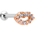 BodyCandy 16G 5/16 Clear CZ Gem Kissy Lips Rosy Threadless Labret Tragus — main product shot