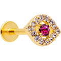 BodyCandy 16G 5/16 Clear Pink Gem Gold Tone Open Eye Labret Monroe Tragus — main product shot