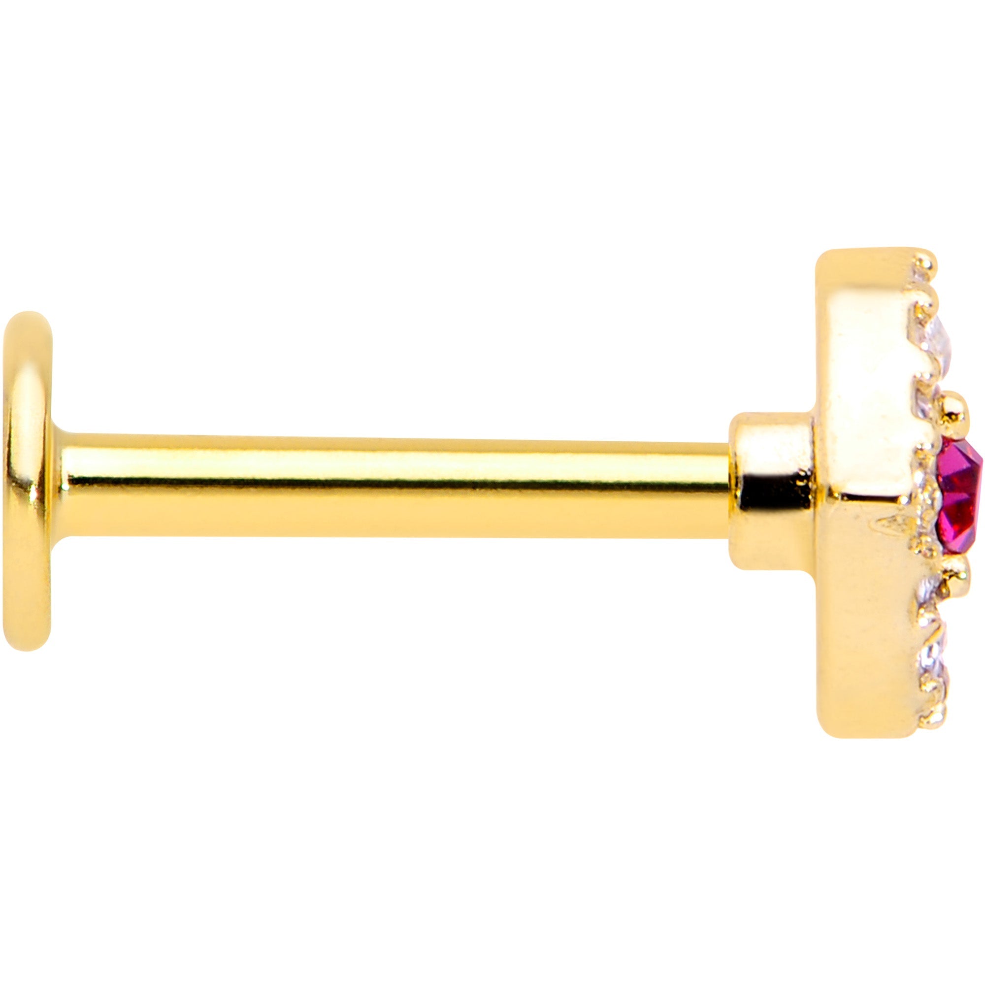 BodyCandy 16G 5/16 Clear Pink Gem Gold Tone Open Eye Labret Monroe Tragus — lifestyle context