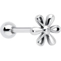 BodyCandy 316L Surgical Steel Loopy Hippie Flower End Barbell Tongue Ring — main product shot