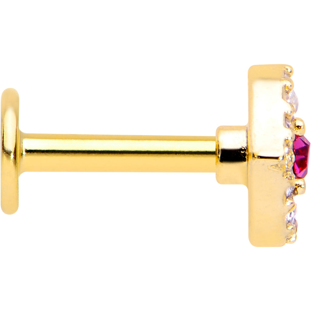 BodyCandy 16G 1/4 Clear Pink Gem Gold Tone Open Eye Labret — lifestyle context