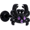 BodyCandy 16G 1/4 Purple Gem Black Chic Crab Labret — main product shot