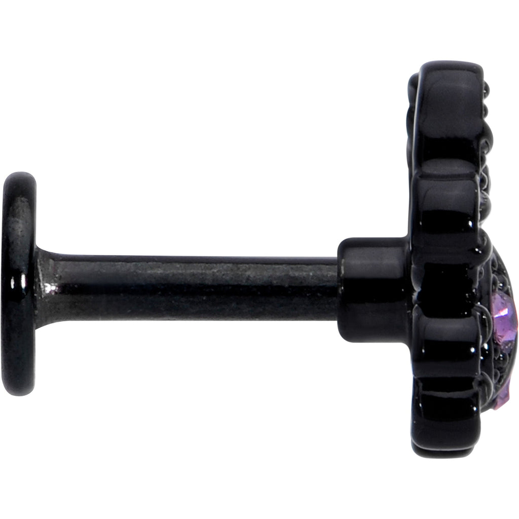 BodyCandy 16G 1/4 Purple Gem Black Chic Crab Labret — lifestyle context