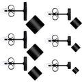 BodyCandy 3mm-8mm Square Stud Black 316L Stainless Steel Earrings 6 Pack — main product shot