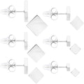 BodyCandy 3mm-8mm Square Stud 316L Stainless Steel Earrings 6 Pack — main product shot