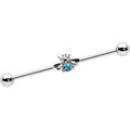 BodyCandy 14G Blue Gem Bee Beautiful Insect Industrial Barbell 38mm — main product shot