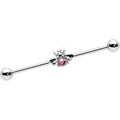 BodyCandy 14G Pink Gem Bee Beautiful Insect Industrial Barbell 38mm — main product shot