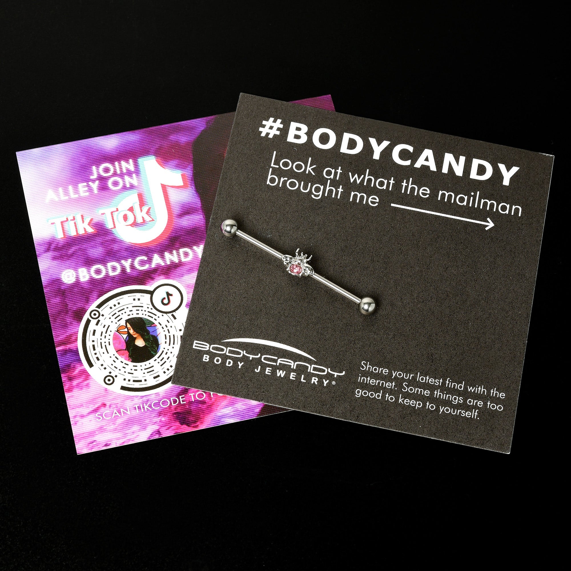 BodyCandy 14G Pink Gem Bee Beautiful Insect Industrial Barbell 38mm — size reference