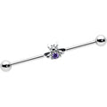 BodyCandy 14G Purple Gem Bee Beautiful Insect Industrial Barbell 38mm — main product shot