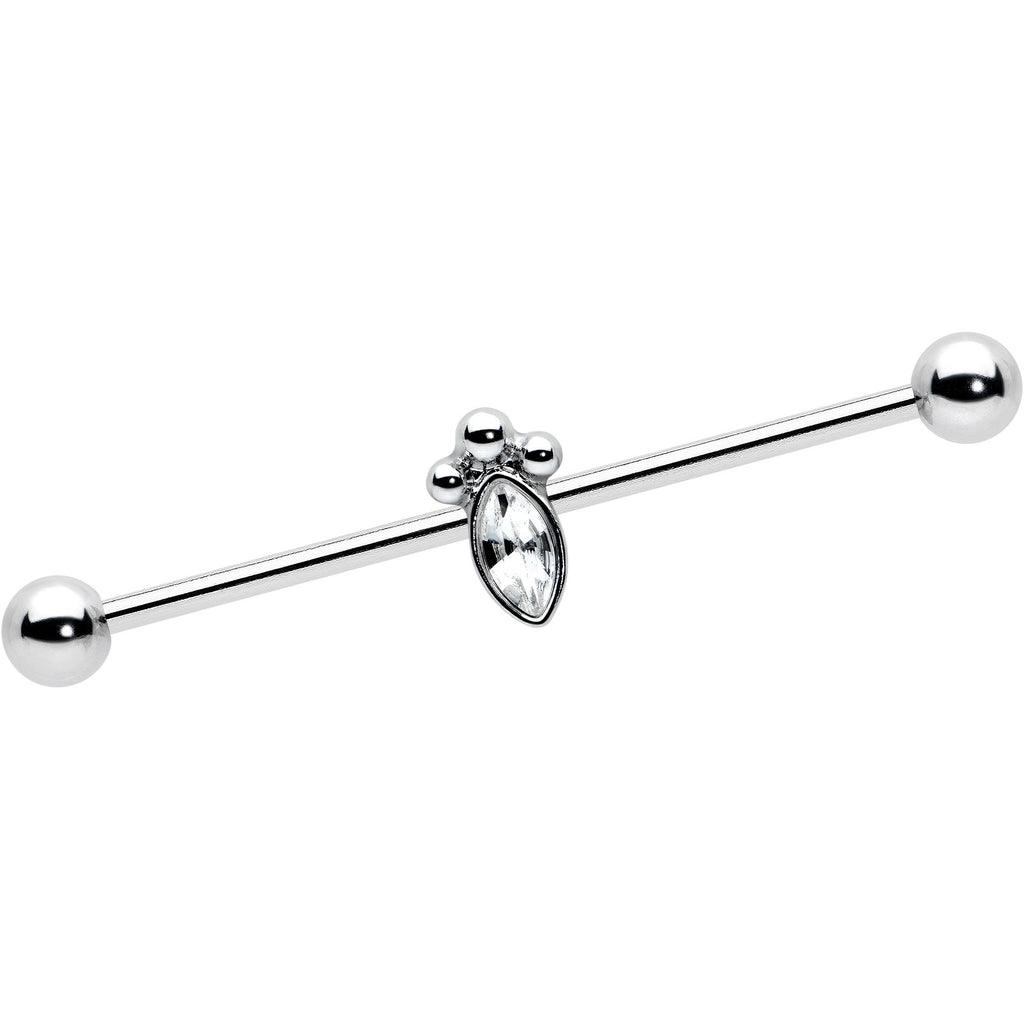 BodyCandy 14G Gem Deco Oval Industrial Barbell 38mm — main product shot