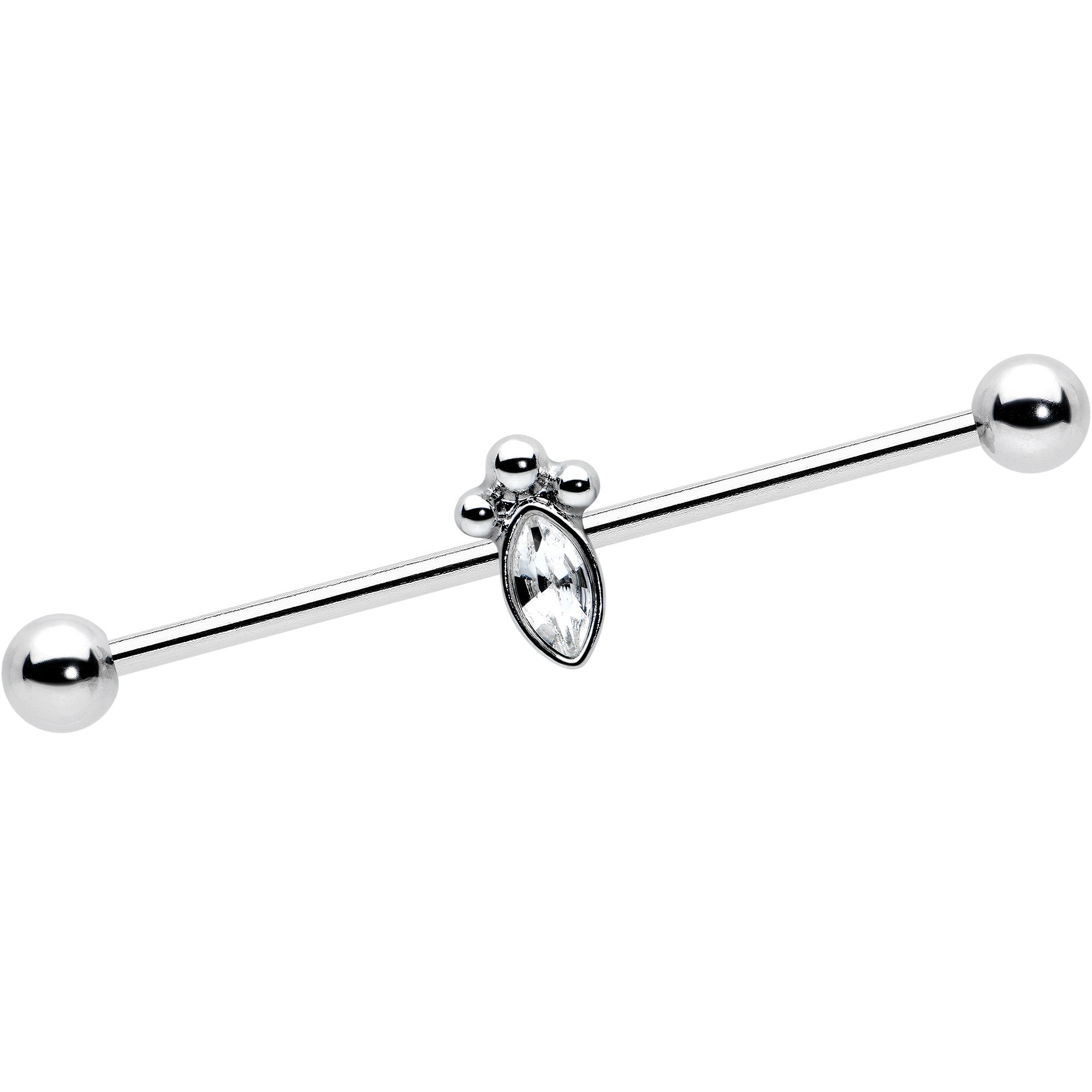 BodyCandy 14G Gem Deco Oval Industrial Barbell 38mm — main product shot