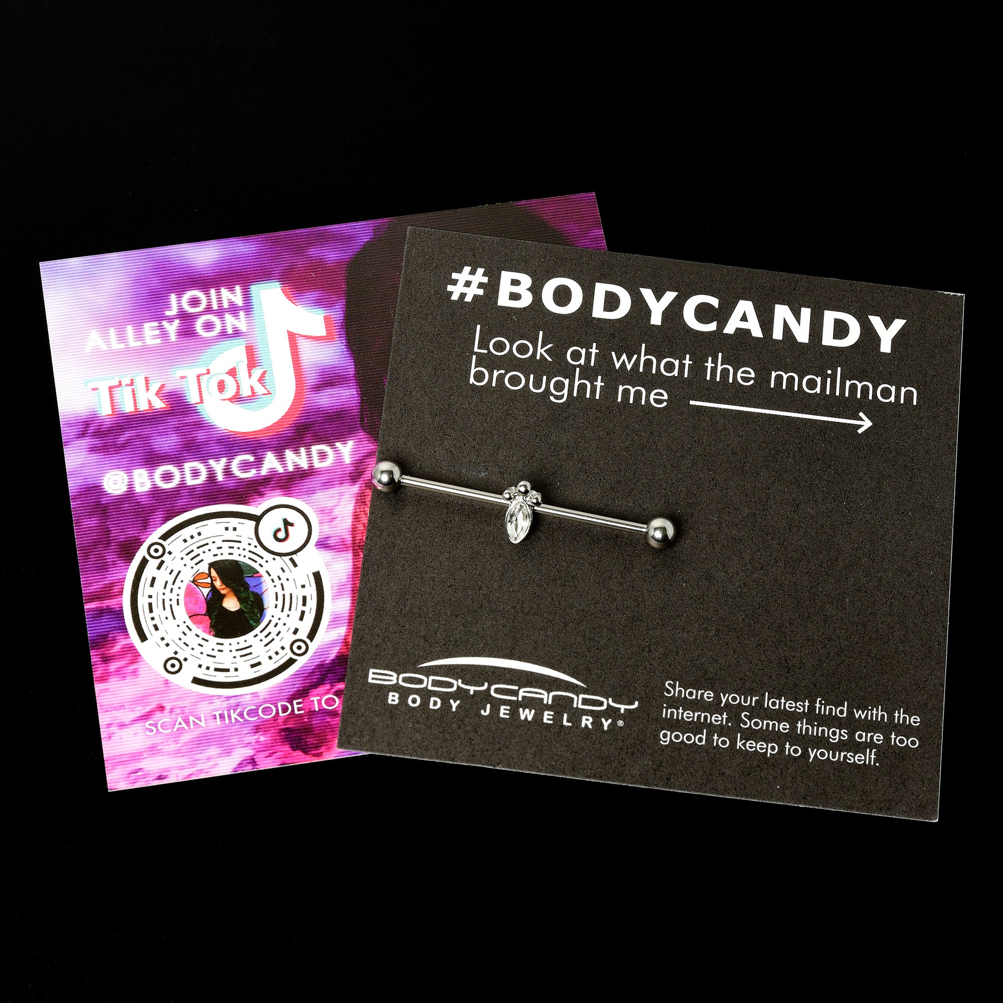BodyCandy 14G Gem Deco Oval Industrial Barbell 38mm — packaging