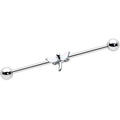 BodyCandy 14G White Faux Opal Simple Style Dragonfly Industrial Barbell 38mm — main product shot