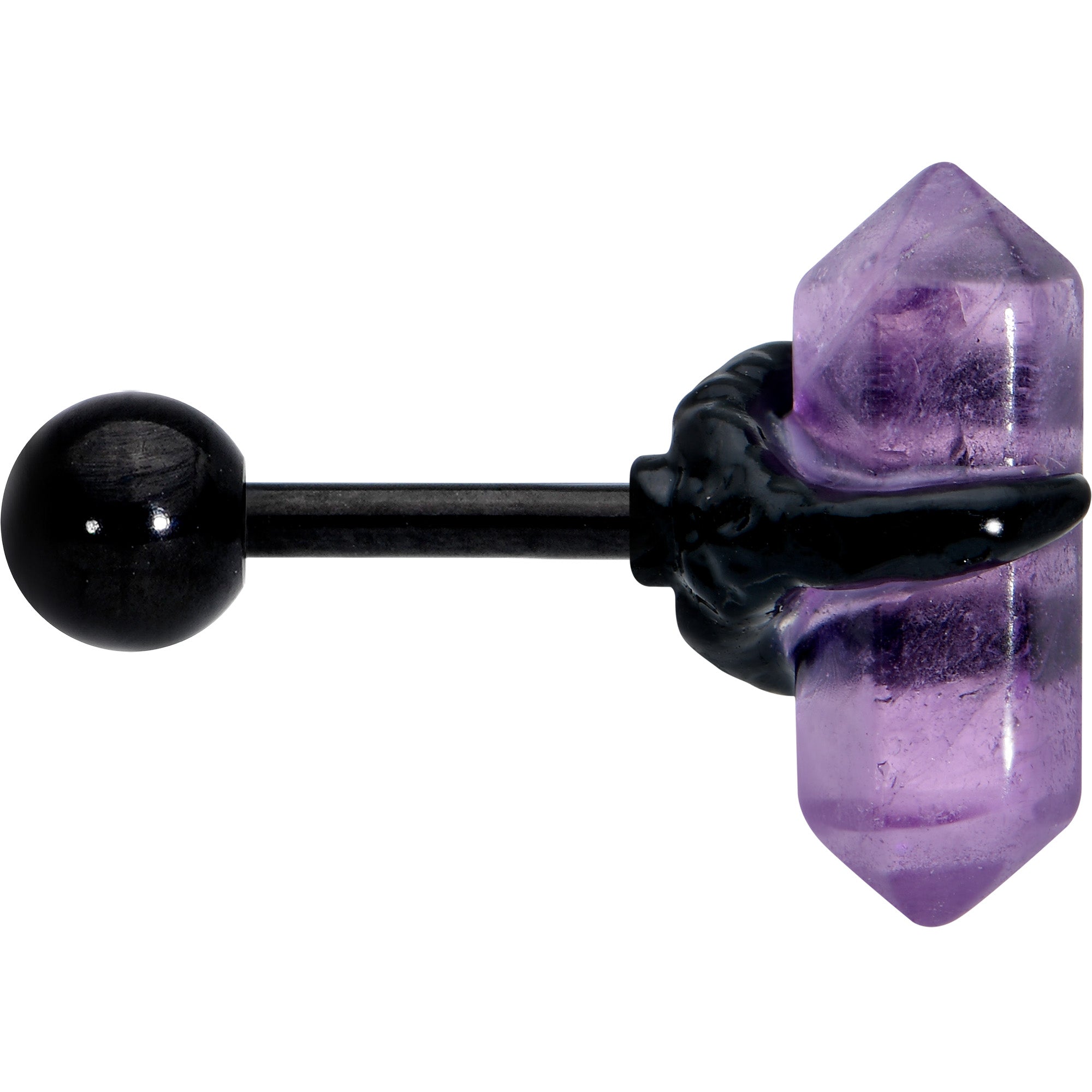 BodyCandy 16G 1/4 Purple Amethyst Black Claw Obelisk Cartilage Earring — lifestyle context