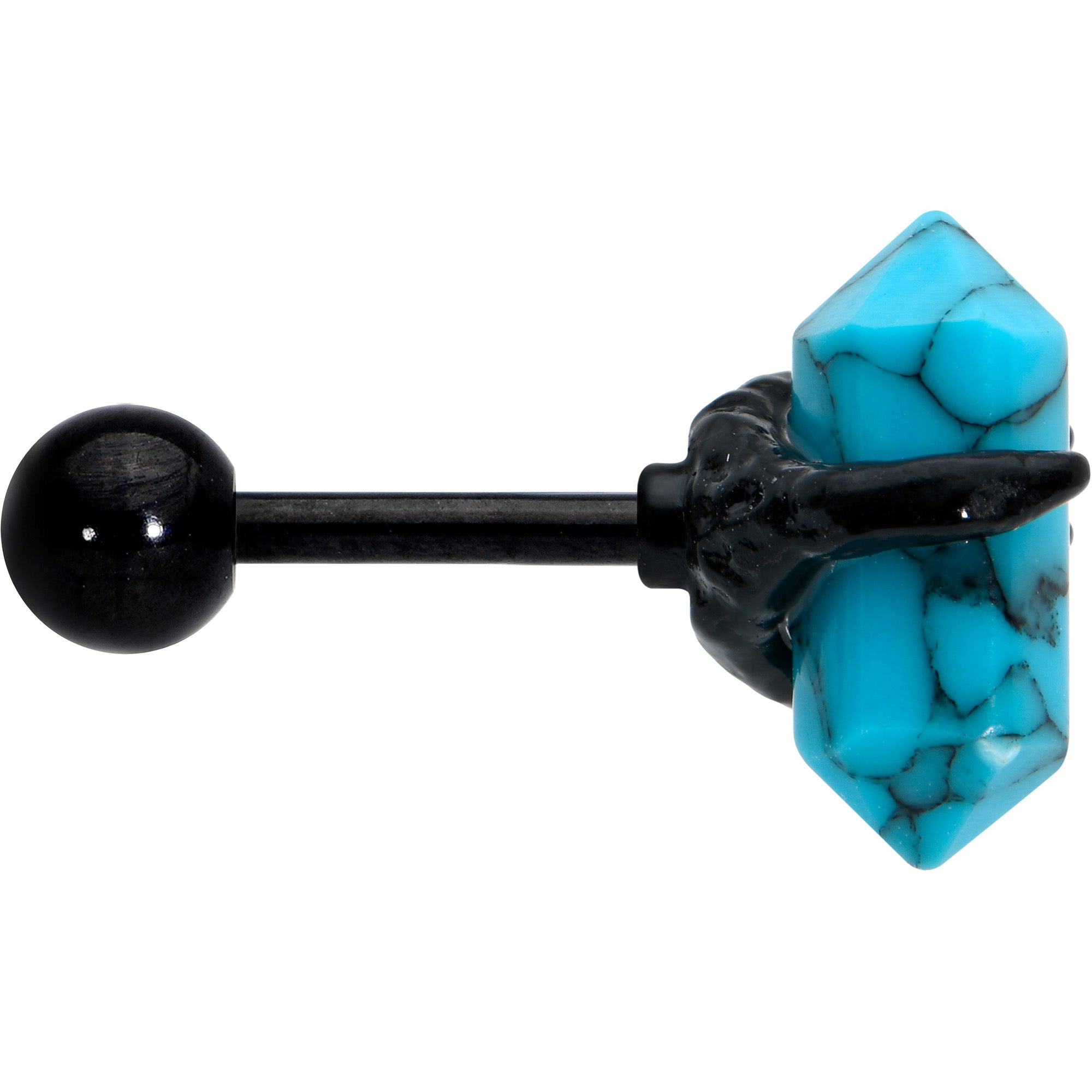 BodyCandy 16G 1/4 Blue Turquoise Black Claw Obelisk Cartilage Earring — lifestyle context