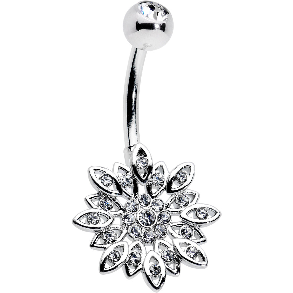 BodyCandy Clear Gem Rococo Starry Flower Baroque Belly Ring — main product shot