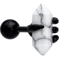 BodyCandy 16G 1/4 White Howlite Black Claw Obelisk Cartilage Earring — main product shot
