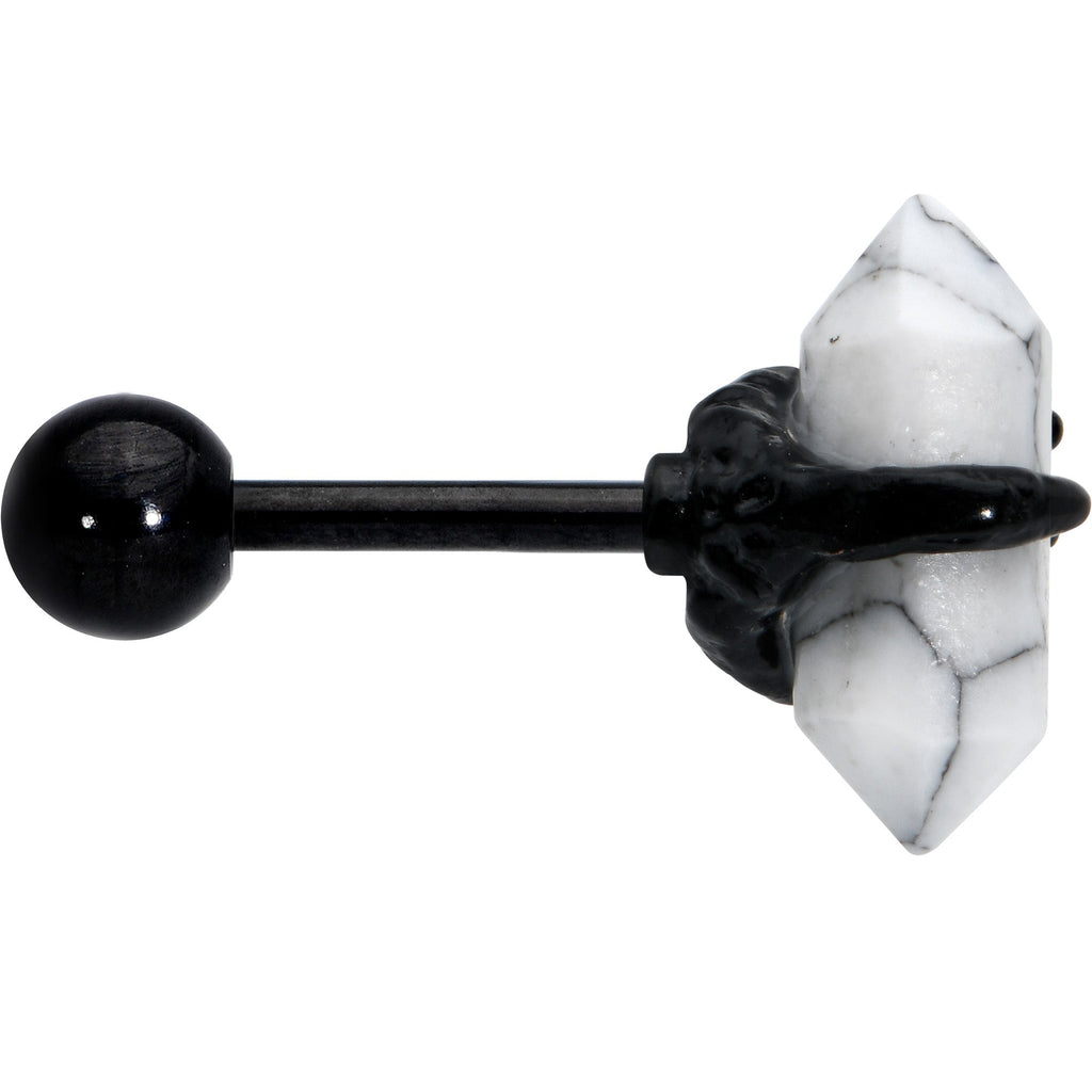 BodyCandy 16G 1/4 White Howlite Black Claw Obelisk Cartilage Earring — lifestyle context