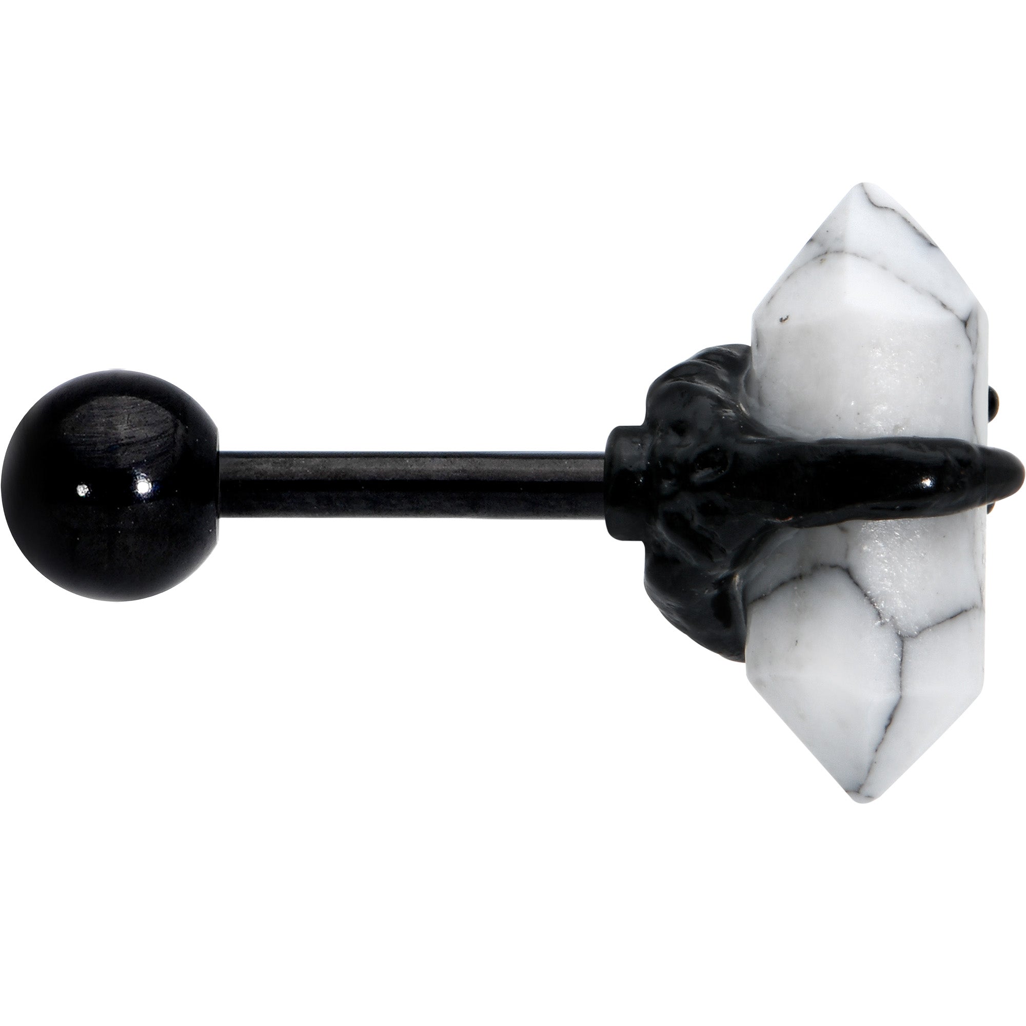 BodyCandy 16G 1/4 White Howlite Black Claw Obelisk Cartilage Earring — lifestyle context