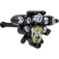 BodyCandy 20G 1/4 Clear Yellow Gem Black Butterfly Nose Bone — main product shot
