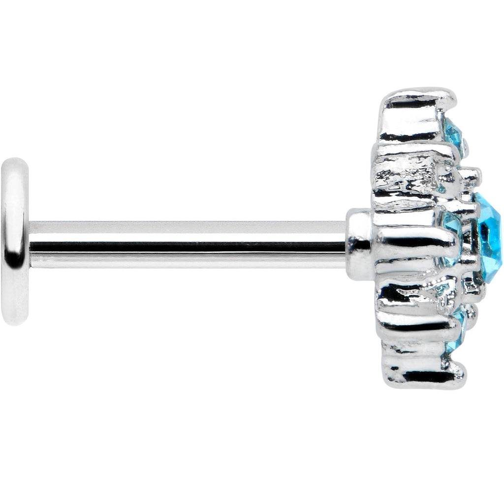 BodyCandy 16G 5/16 Blue Gem Stylish Snowflake Labret Monroe Tragus — lifestyle context